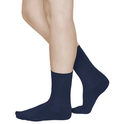 Abbildung von vitsocks Damen Wollsocken MERINO WOLLE warme Socken (3 PAAR) Winter Merinosocken dünn Wool Socks, einfarbig, marineblau, 39 42