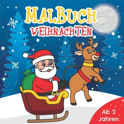 Abbildung von Malbuch Weihnachten Ab 2 Jahren: Weihnachtsmalbuch für Kinder Perfekt zum Malen und Lernen erster Weihnachtsmotive Ideal als Weihnachtsgeschenk oder Nikolausgeschenk Mädchen Jungen