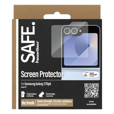 Abbildung von Samsung Galaxy Z Flip 6 Panzerglas PanzerGlass SAFE Ultra Wide Fit Screenprotector Displayschutz für das