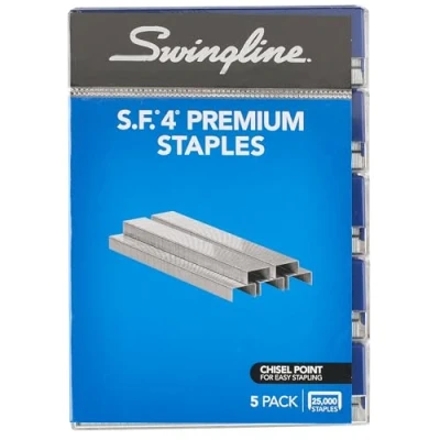 Abbildung von Swingline Staples, S.F. 4, Premium, 1/4&quot; Length, 210/Strip, 5000/Box, 5 Pack (35481)