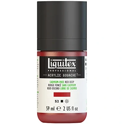 Abbildung von Liquitex 2059895 &#039;Liquitex Professional Acrylic Gouache, Acrylfarbe mit Gouache Eigenschaften, Lichtecht, wasserfest, 59ml Dosier Flasche Kadmiumfrei Rot Dunkel