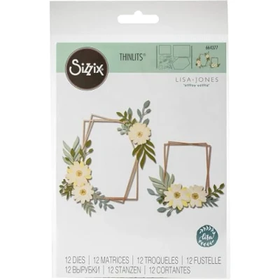 Abbildung von Sizzix 613275 Thinlits Stanzschablonen 12 STK 664377 Blumenrahmen von Lisa Jones, Mehrfarben, Einheitsgröße