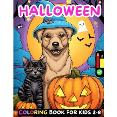 Abbildung von Cute Halloween Coloring Book For Kids: Over 60 Playful Pumpkins, Friendly Ghosts, Funny Bats, Witches, Cats And More! (Halloween Gift Children)