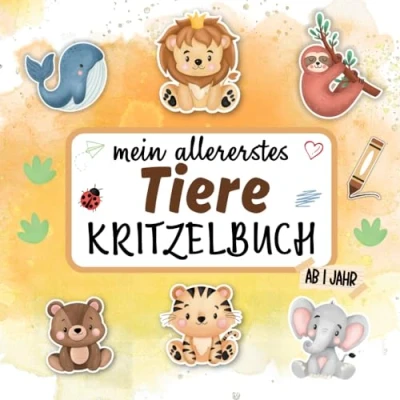 Abbildung von Mein erstes Tiere Kritzelbuch ab 1 Jahr Liebevoll gestaltetes Malbuch für Kleinkinder: 50 süße Tiermotive zum kreativen Kritzeln und Ausmalen ... (Meine allerersten Kritzelbücher, Band 2)