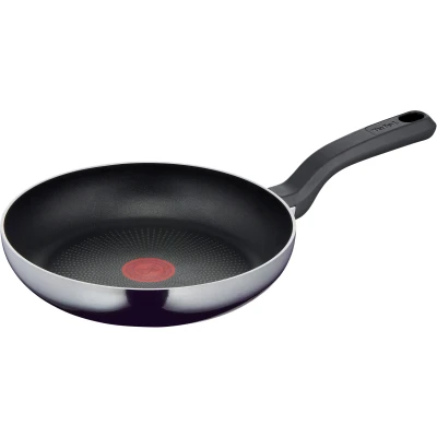Abbildung von Tefal D52604 Resist Bratpfanne 24 cm sichere Titanium Antihaftversiegelung Thermo Signal Temperaturindikator leichte Reinigung Flame Protect Technologie Nicht induktionsfähig Schwarz