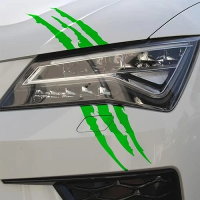 Abbildung von Finest Folia Devil Cut Aufkleber Klauen Krallen Tiger Auto LKW Dekor Sticker K053 (K053 Neon Grün)