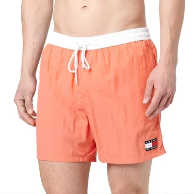 Abbildung von Tommy Hilfiger Heritage Medium Drawstring Badeshorts, Herren, Größe: XL, Pink poppy
