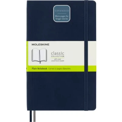 Abbildung von Moleskine Klassisches Notizbuch, Linierte Seiten, fester Einband und elastischer Verschluss, Größe 13 x 21 cm, Farbe Saphir Blau, 400 Seiten