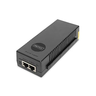 Abbildung von DIGITUS Ethernet PoE+ Injector 10 Gigabit 30 W Power Over Budget IEEE 802.3af/at Auto Erkennung von PoE Geräten 100m Reichweite Schwarz