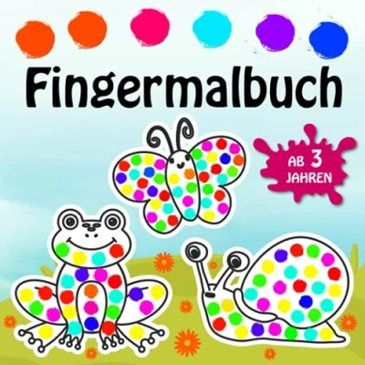 Abbildung von Fingermalbuch ab 3 Jahren: Fingerstempelbuch Tiere zum Malen und Basteln Finger Malspaß für Kinder