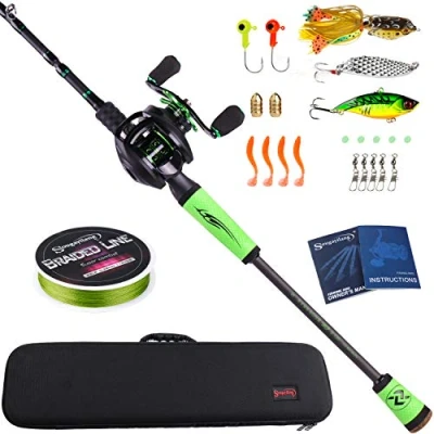 Abbildung von Sougayilang Fishing Rod Reel Combos Portable 4 Pc Travel Pole 2.1M/6.89FT Casting Right Handed with Case