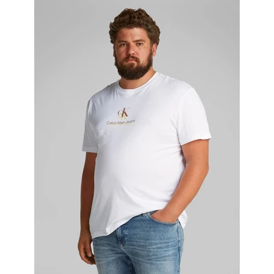 Abbildung von Calvin Klein Jeans PLUS Shadow LOGO TEE Tshirt print, Herren, Größe: 3XL, Bright white