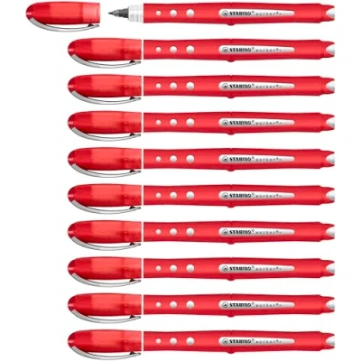 Abbildung von Tintenroller STABILO worker+ colorful medium 10er Pack rot