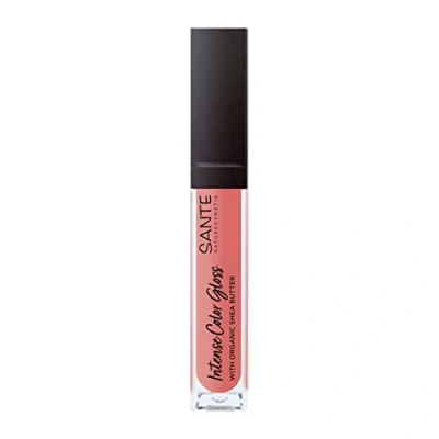 Abbildung von Sante Naturkosmetik Natürlicher Lipgloss Mit glänzendem Finish, Sheabutter für gepflegte Lippen, Intense Color Gloss, Nr. 04 Sparkling Coral, 1 x 5,3 ml