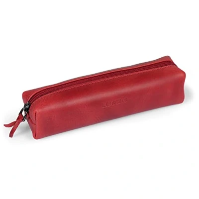 Abbildung von Londo Feder , Bleistift und Kosmetiketui aus echtem Leder mit Reißverschluss Tasche für Schreibwaren