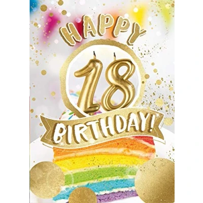 Abbildung von bentino Geburtstagskarte XL mit leuchtenden KERZEN zum AUSPUSTEN, Spielt den Song Happy, DIN A4 Set Umschlag, Glückwunschkarte 18. Geburtstag, Grußkarte Great Cards
