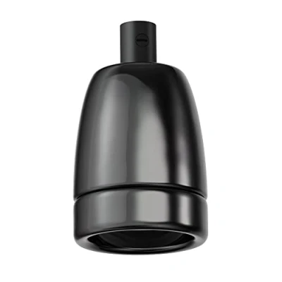 Abbildung von ledscom.de E27 Fassung, Porzellan, schwarz, 230V AC, max. 300W, Innenraum Leuchten, Zubehör, Montageeinfachheit, Kompatibel, Robust, Lichtgestaltung, Minimalistisch, Sicherheit, Sockel
