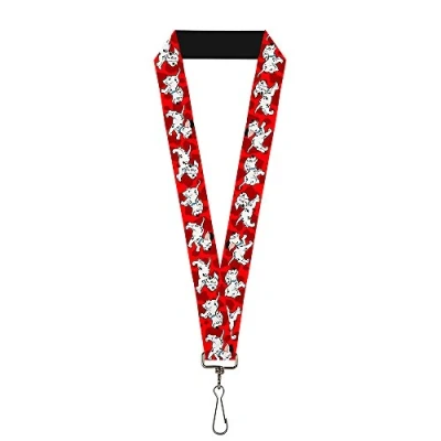 Abbildung von Buckle Down Unisex Erwachsene Lanyard 1.0 Dalmatians Running/Paws Reds/White/Black Schlsselanhnger, Mehrfarbig, Einheitsgröße