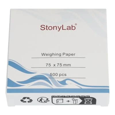 Abbildung von stonylab Wiegepapier, 75 x mm Stickstofffreie Probe Wägepapier Waage Papier Analysenwaage für Laborforschung, 500er Pack