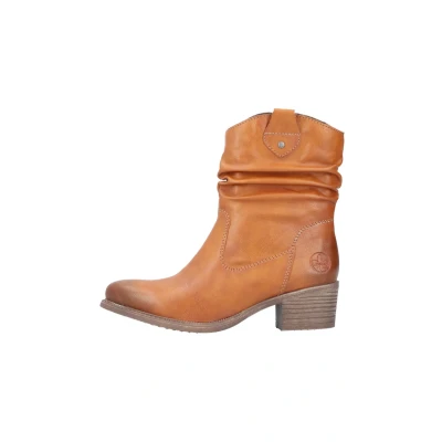 Abbildung von Rieker Damen Klassische Stiefeletten 73170, Frauen Stiefeletten,reißverschluss,gerafft,Boots,Stiefel,Bootee,Booties,braun (24),36 EU / 3.5 UK