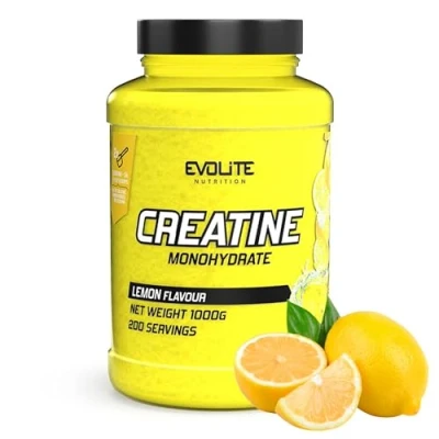 Abbildung von Evolite Nutrition Creatin Monohydrat 1000g Flavour Kreatin Pulver Creatine Monohydrate wie Pre Workout Booster Geschmackspulver ohne Kalorien mit Taurin