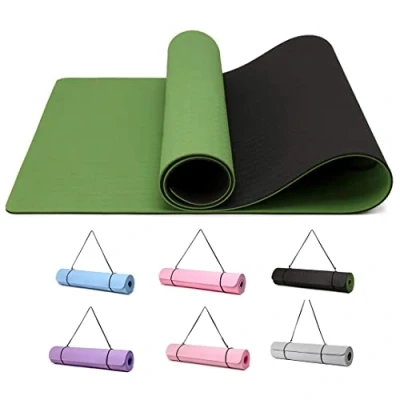 Abbildung von Good Nite Gymnastikmatte Yogamatte Fitnessmatte Rutschfest Trainingsmatte Sport Turn Matten Pilates Matte Bodenturnmatte Mit Tragegurt 183 x 61 0.6 cm (Grün/Schwarz)