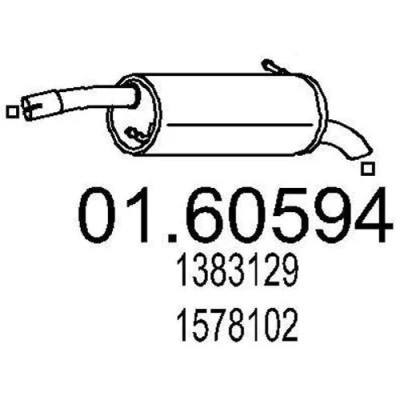Abbildung von MTS 01.60594 Endschalldämpfer 830 FORD: FIESTA 5