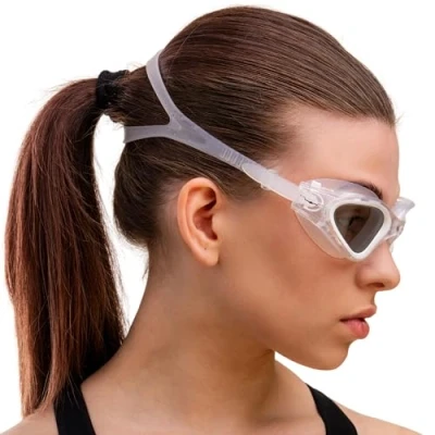 Abbildung von AqtivAqua Polarisiert Schwimmbrille Herren Damen Schwimmbrillen Erwachsene Kinder DX P (Transparent Weiß, Polarisiert)