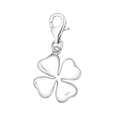 Abbildung von Quiges Charm Anhänger 3D Lucky Kleeblatt Glücksbringer 925 Silber mit Karabinerverschluss für Bettelarmband