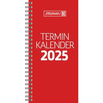 Abbildung von BRUNNEN Vormerkbuch Modell 780 (2025), 2 Seiten = 1 Woche, 100 x 207 mm, 120 Seiten, Karton Umschlag glanzkaschiert, rot