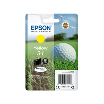 Abbildung von Epson Tintenpatrone Yellow 34 4.2 ml gelb für Drucker (Epson, gelb, WorkForce Pro wf 3725dwf, 3720dwf, Standard, 4,2 ml, Estándar