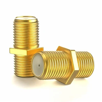 Abbildung von maxx RedStar24 F Verbinder SAT Kupplung Vergoldet Stecker Kupplung/Sat Kabel Adapter Verlängerung für Antennenkabel/Koaxialkabel/BK Anlagen 2 Stück
