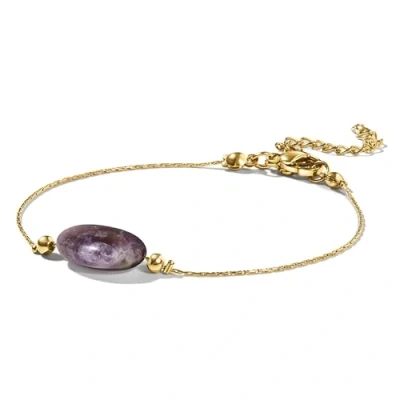 Abbildung von PURAJA Edelstein Armband Damen Tigerauge 18k echt vergoldet Handgefertigt Glücksarmband Mutmacher