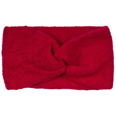 Abbildung von styleBREAKER Damen Feinstrick Stirnband mit weicher Oberfläche und Twist Knoten Detail, warmes Winter Haarband, Headband 04026043, Farbe:Himbeere