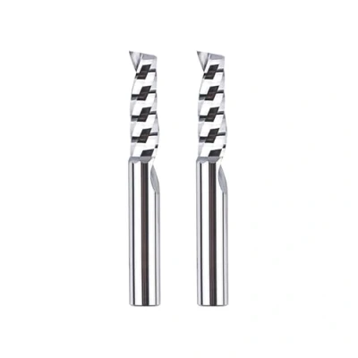 Abbildung von SpeTool 2 Stück Alu Fräser 6mm Schaft Aluminium Einschneider 22mm Schnittlänge VHM Schaftfräser CNC Fräse Holz für Oberfräse Acryl und Kunststoff