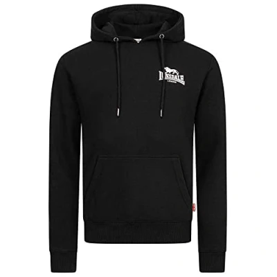 Abbildung von Lonsdale Schmale Passform Claughton Kapuzenpullover, Herren, Größe: Large, Black