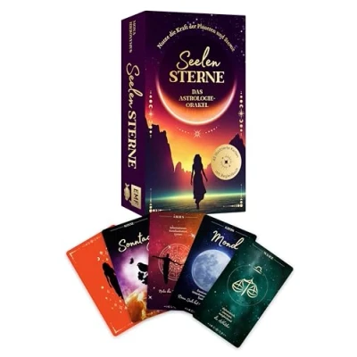 Abbildung von Astro Kartenset: Seelensterne Das Astrologie Orakel: Nutze die Kraft der Planeten und Sterne: 45 illustrierte Karten mit Begleitbuch