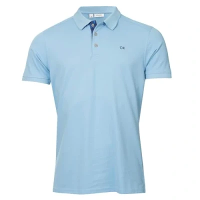 Abbildung von Calvin Klein Herren Campus 3 Knopf Kragen Polo Hemd Himmelstarn L