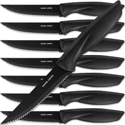 Abbildung von Home Hero Messerset mit Messerschärfer Scharfe Küchenmesser Set Steakmesser Messerblock Kochmesser Edelstahl Messer Messer10 teilig