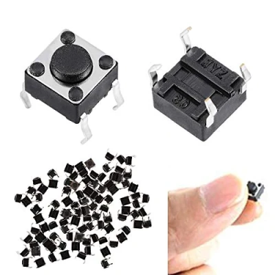 Abbildung von Youmile 100PACK Drucktastenschalter 6x6x4,5mm 4Pin DIP Mikrotafel PCB Momentaner
