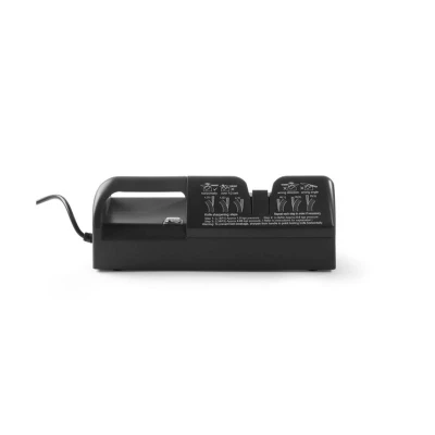Abbildung von HENDI Messerschleifer elektrisch Sandpapier 29,5 x 11 cm 50 W für Fleisch , Obst Gemüse Messer, Messerschärfer