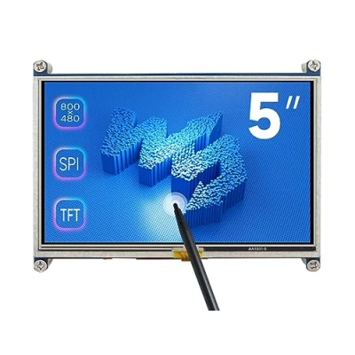 Abbildung von Waveshare 5 inch Display for Raspberry Pi 4 Resistive Touchscreen 800x480 High Resolution HDMI LCD Monitor Compatible All Raspbian/Ubuntu/Kali/Retropie Drivers Provided