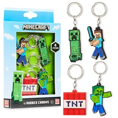 Abbildung von Minecraft Armband Schlüsselanhänger Kinder Set Gamer Geschenke (Mehrfarbig Set)