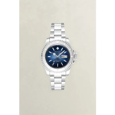 Abbildung von GANT Herrenuhr Quarzuhr silber / blau onesize Herren 41 mm G204001, G204002