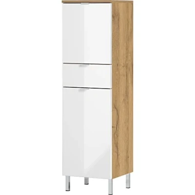 Abbildung von Germania Schrank 8532 552 GW MAURESA, in Grandson Eiche Nachbildung/weiß, Fronten Hochglanz, mit Schubkasten, 34x120x34 cm (BxHxT)