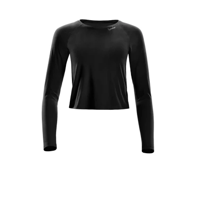 Abbildung von Winshape Cropped LONG Sleeve Langarmshirt, Damen, Größe: XXL, Black
