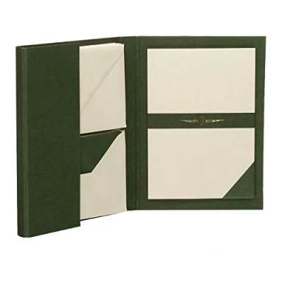 Abbildung von Rössler Papier 1026831008 Paper Royal Briefpapiermappe DIN A5/C6, 15/15, grün/chamois gerippt