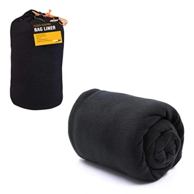 Abbildung von Milestone Camping Herren 26020 Fleece Schlafsack Innenfutter, Komfort und Wärme, kompakt tragbar, pflegeleicht, Schwarz, 220 x 85 cm (L B), L220 W85cm