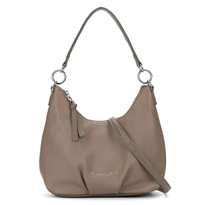 Abbildung von David Jones Damen Hobo Schultertasche Frau Handtasche PU Leder Umhängetasche Mittelgroße Lange Henkel Tasche Beuteltasche Schultergurt Designer Retro Einfache Klassische Elegante Beige