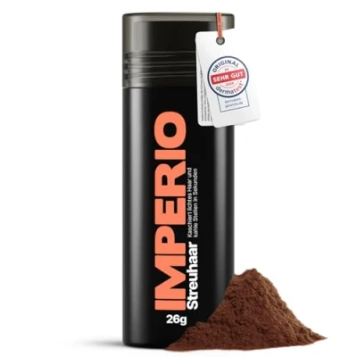 Abbildung von IMPERIO Streuhaar zur Haarverdichtung &amp; vollem Haar In Sekunden. Schütthaar für einen authentischen Look. 100% Natur! Premium Friseurqualität 26g (Kupfer/Auburn)